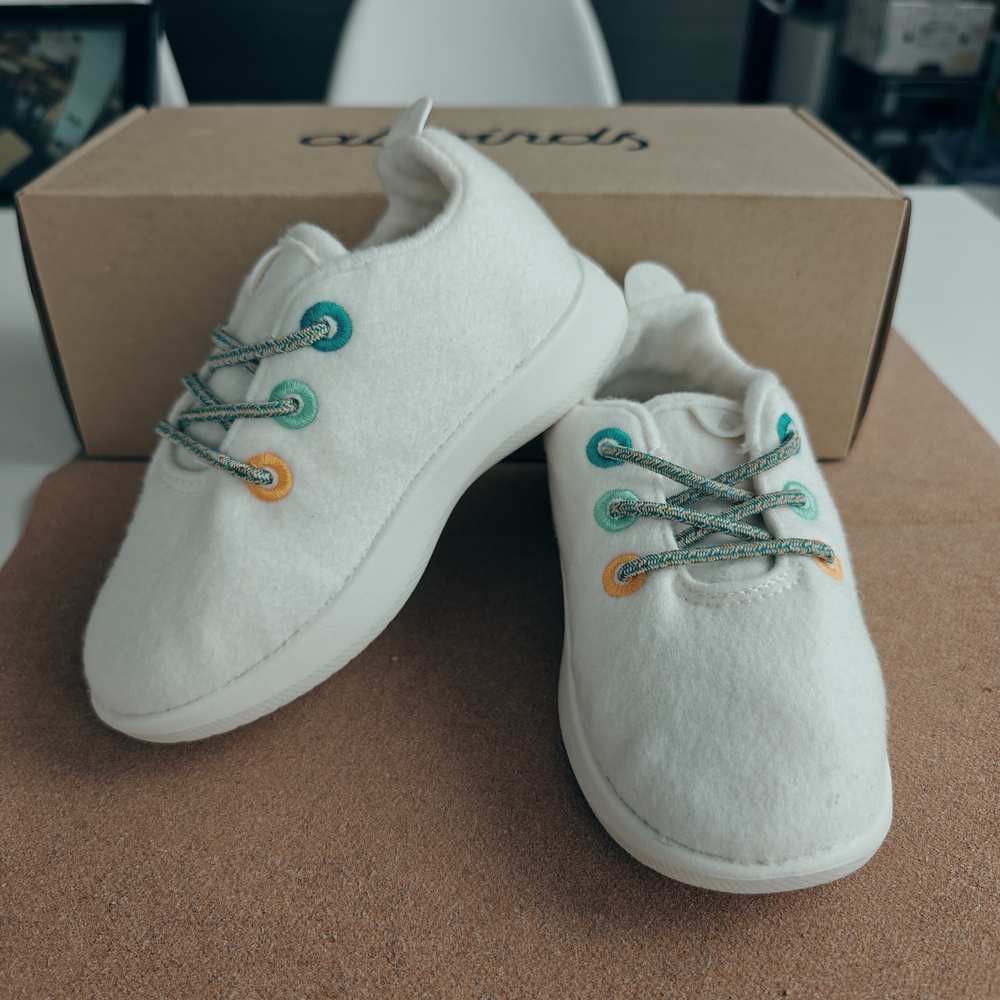 Allbirds Off-White Sneakers with Colorful Eyelets and Textured Fabric